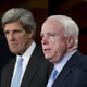 Senators and veterans John McCain (R-Ariz.) and John Kerry (D-Mass.)